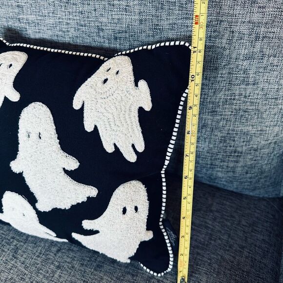 Halloween Ghost Goth Textured Throw Pillow - Picture 3 of 3